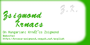 zsigmond krnacs business card